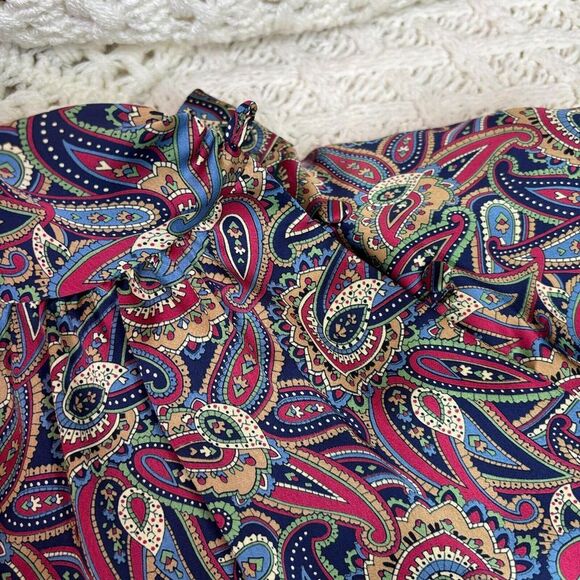 Prophecy Women's Paisley Print Long Sleeve Blouse Made in USA, VTG - Picture 3 of 11
